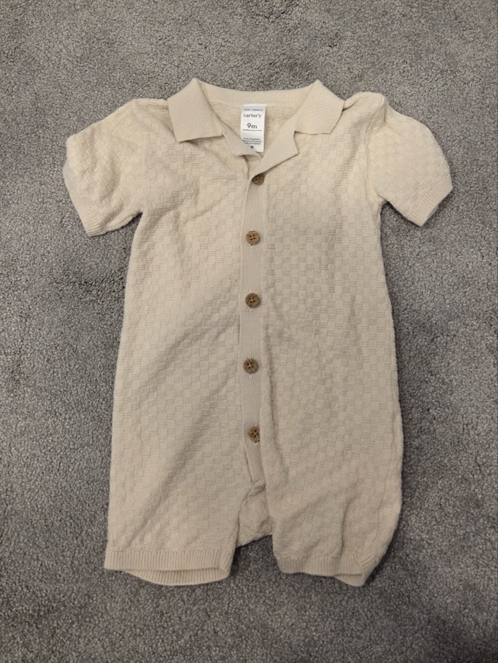 Carters Beige Knitted Romper